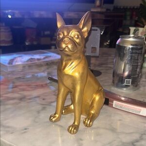 Dog Figurine, Gold color